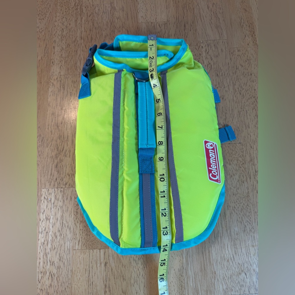 Coleman Dog Life Vest Jacket Float Coat Yellow Green Reflective Safety XS 15 Lbs - Picture 6 of 7